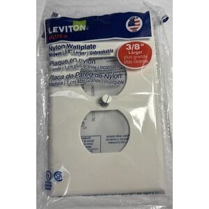 Leviton Plus+ (1-Pack) Midway Size Nylon Receptacle Wallplate - White R62-PJ8-W